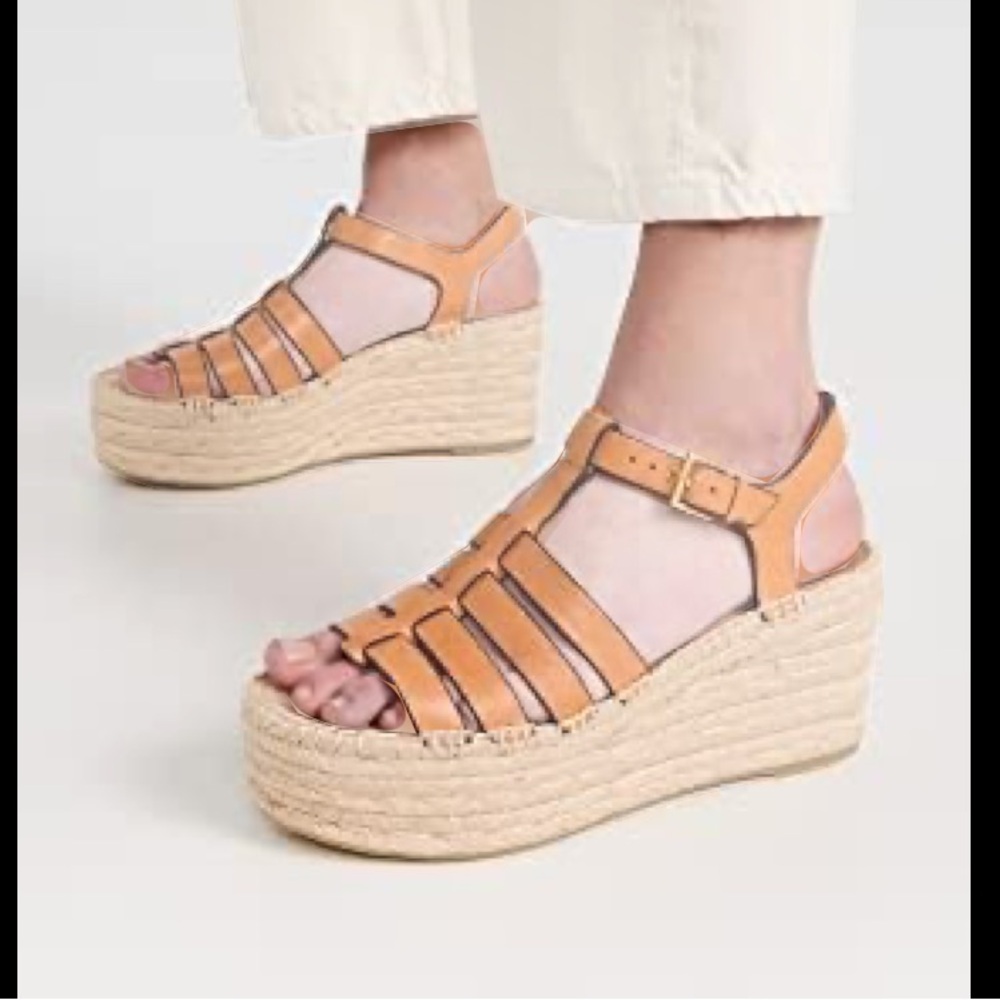 NWT Tory Burch Fisherman Espadrille Wedge 9M
